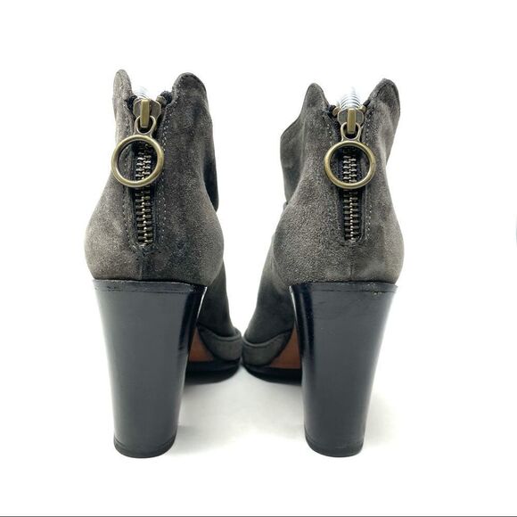 Fiorentini + Baker Nia Grey Suede Ruched Ankle Heeled Boots 36.5/6.5 - Picture 6 of 9